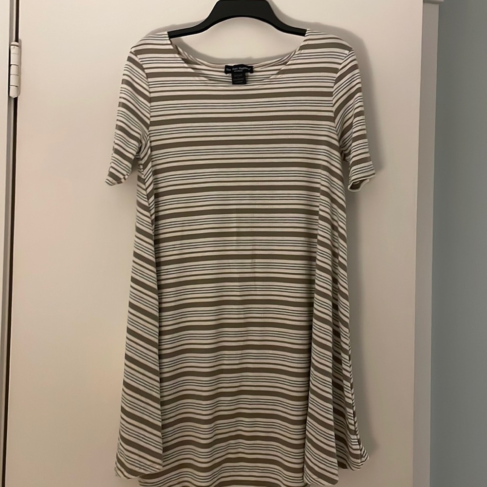 Striped shirt sleeved dress